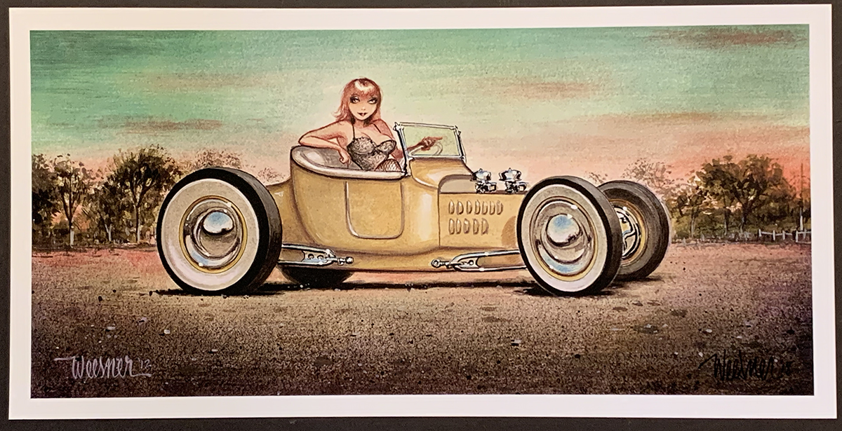 Weesner Blonde Bomb Signed Hotrod Art Print — PosterPop.com